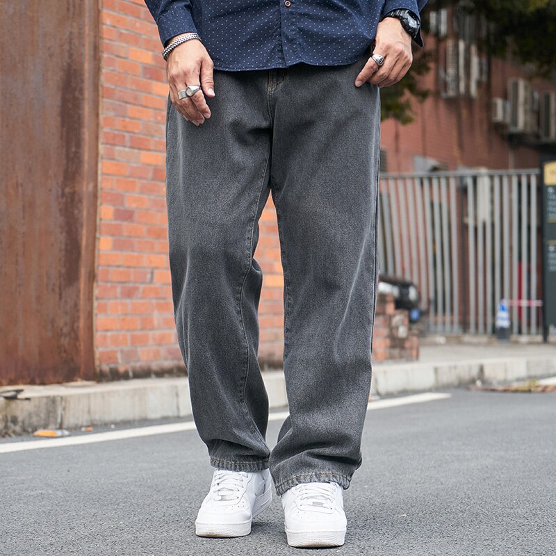 Voguable Baggy Pants Men Big Size Jeans Denim Loose Straight Long Trouser Man Style Street Outdoor Clothing 32-48 voguable