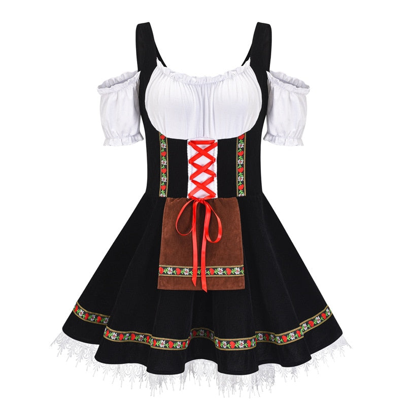 Traditional Couples Oktoberfest Costume Parade Tavern Bartender Waitress Outfit Cosplay Carnival  Halloween Fancy Party Dress voguable