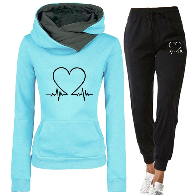 Woman Tracksuit Two Piece Set Winter Warm Hoodies+Pants Pullovers Sweatshirts Female Jogging Woman Clothing Sports Suit Outfits voguable