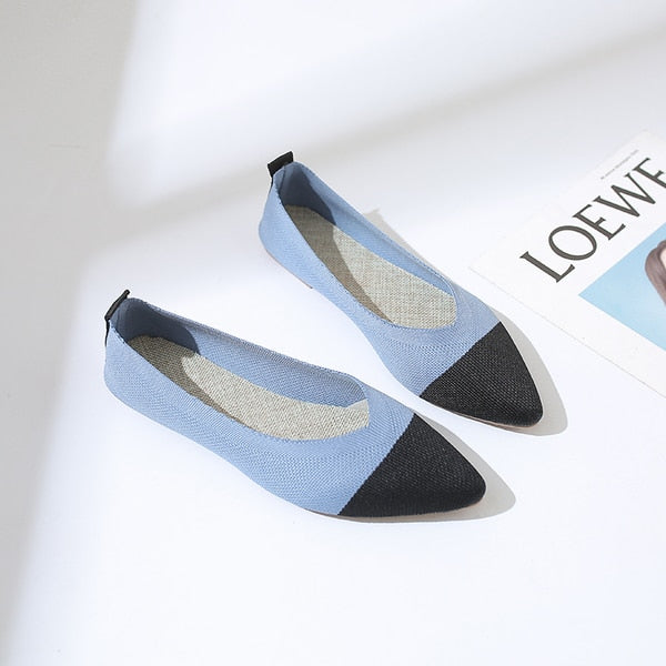 Casual Woman Shoe Round Toe Shallow Mouth Black Flats Female Footwear Soft Moccasin Comfortable Dress New Slip-On Basic Solid La voguable