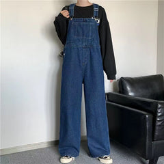 Jeans Men Overalls Autumn New Arrival Couple Trendy All-match S-5XL Loose Mopping Pockets Vintage Washed Ins Students Fashion voguable