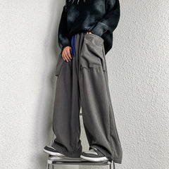 High Street Corduroy Oversized Men's Harem Pants Fashion Design Loose Straight Casual Trousers Drawstring Hip Hop Pants voguable