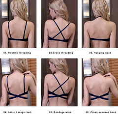 Voguable  Lift Up Bra Backless Half Cup Bralette Pushup Underwear Women Sexy Lingerie Fashion White Brassiere without Underwire voguable