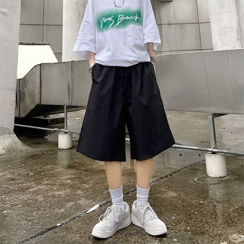 Shorts Men Summer Thin Casual Loose брюки Solid Teens Fashion Simple All-match Unisex Chic Daily Students Elastic Waist Youth voguable