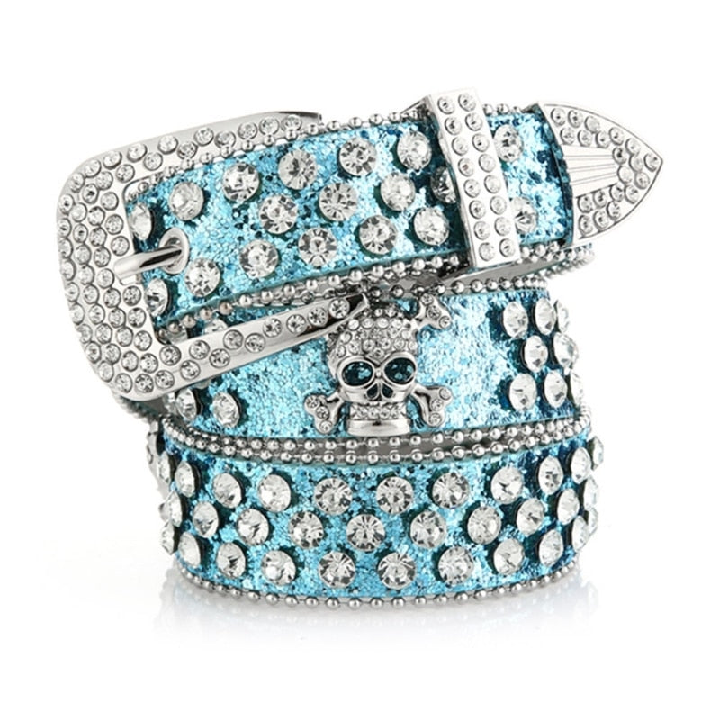 Fashion women's belt punk rock Belt skull bowknot full rivets belts hip hop Heavy metal rock style belts gift for women voguable