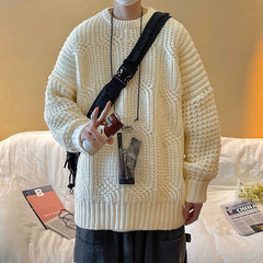 Winter Thick Sweater Men Warm Fashion 4 Colors Casual Knit Pullover Men Korean Loose Long Sleeve Sweater Mens Jumper Clothes voguable
