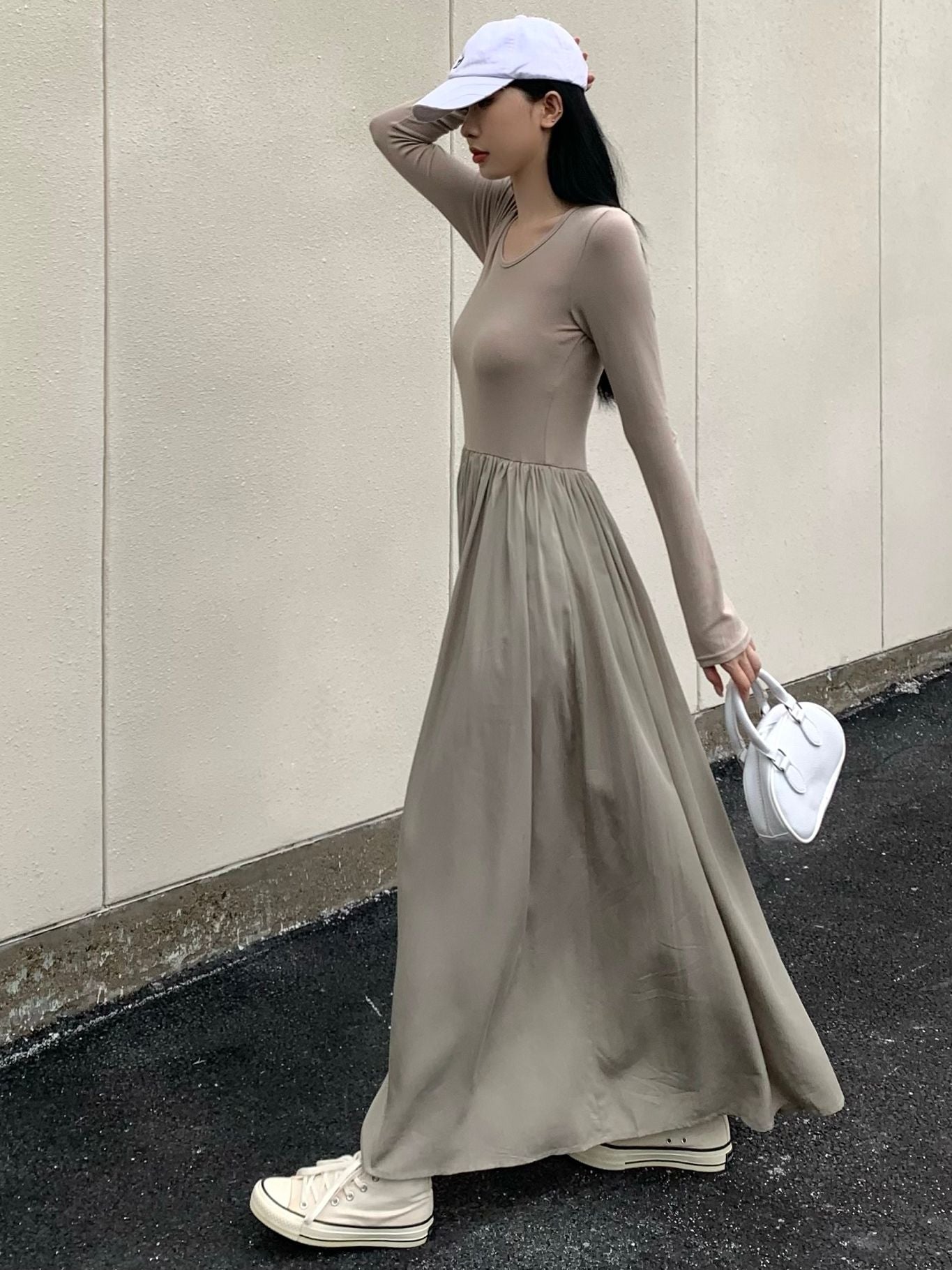 Autumn  New Women Long A Line Big Swing Dress Winter Elegant Casual Long Sleeve Boho Vintage Dresses Female Clothing voguable