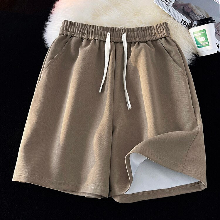 Summer New Basic Solid Casual Shorts Mens Womens Baggy Korean Trend Y2k Light Thin Short Pants Unisex Beach Trousers voguable