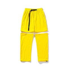 Detachable Two Piece Wide Leg Pants for Men Baggy Large Size Elastic Waist Summer Thin High Street Hip Hop Nylon Trousers voguable