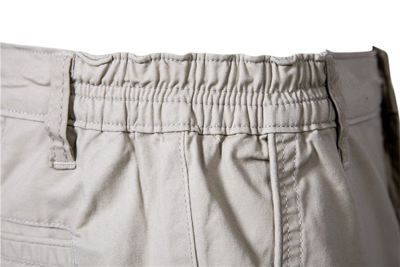 Voguable 2022 New Summer 100% Cotton Solid Shorts Men High Quality Casual Business Social Elastic Waist Men Shorts 10 Colors Beach Shorts voguable