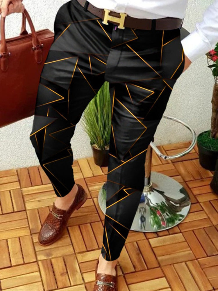 Voguable 2022 New Smart Casual Fashion Men's Pants polka dot pattern Pants Thin Mid Waist Jogger Casual Trousers Suit Pants voguable