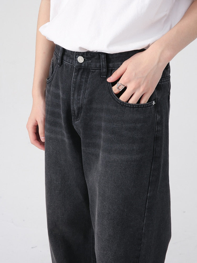 Men's Jeans New Korean Personality Straight Wide Leg Pants Fashion Autumn Winter Vintage Male Trousers voguable