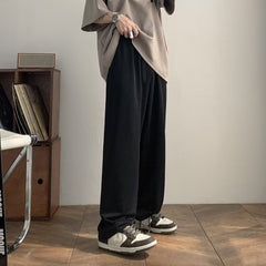 Men Casual Pants Retro Japanese Simply All-match Trouser Handsome Korean Streetwear Fashion Drawstring Teens Students Pantalones voguable