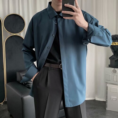 Shirts Men Long Sleeve Solid Simply Teens Handsome Gentle Fashion Clothing All-match Personal Japanese Kpop Streetwear Cozy Ins voguable