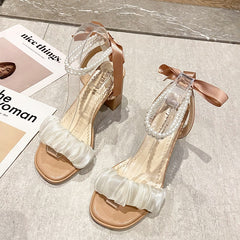 Low Sandals Woman Leather Low-heeled PU Rubber Rome Fabric Hoof Heels Slides Low Sandals Woman Leather Low-heeled Slides Fabric voguable