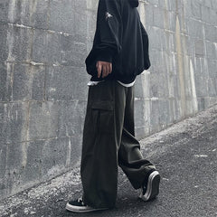 Pants Men All-match Casual Big Pockets Baggy Autumn Simply Streetwear Trouser Male Штаны Students Japanese Handsome Cool Couple voguable