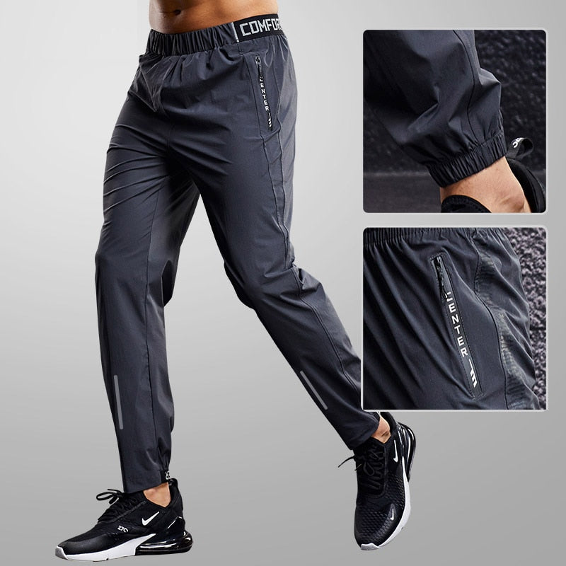 Voguable  Quick Drying Sport Pants Men Running Pants With Zipper Pockets Training Joggings Sports Trousers Fitness Casual Sweatpants voguable
