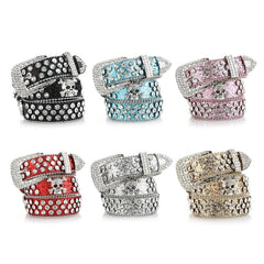 Fashion women's belt punk rock Belt skull bowknot full rivets belts hip hop Heavy metal rock style belts gift for women voguable