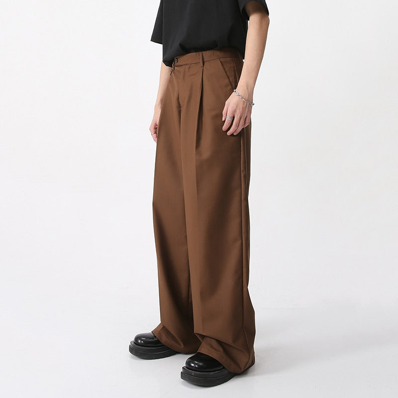 Men's Wear Spring New Casual Pants Loose Straight Korean Fashion Simple  Solid Color Solid Color Male Trousers 9A6959 voguable