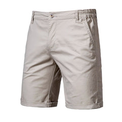 Voguable 2022 New Summer 100% Cotton Solid Shorts Men High Quality Casual Business Social Elastic Waist Men Shorts 10 Colors Beach Shorts voguable