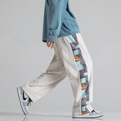 MRGB Men's Trend Oversized Straight Pants Spring Fashion Pattern Print Casual Man Wide Leg Pants Streetwear Men Trousers voguable