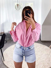 Women Chic Green Oversized Long Autumn Shirts Solid Single Button Casual Blouses Long Sleeve Elegant Mujer Tops voguable