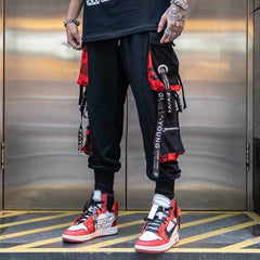 Voguable  Stylish Cargo Pants Men Ribbons Multi Pocket Jogger Male Clothing Oversize Gradient Harem Hip Hop Streetwear Sport Sweatpants voguable