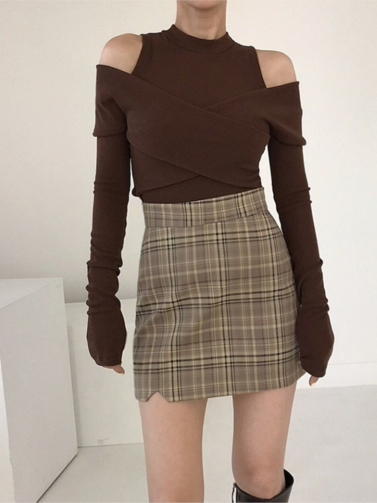 New Fashion Spring Autumn Hollow Out Long Sleeve Tops Woman Casual Basic Solid T-Shirt Korean Chic Bottoming voguable