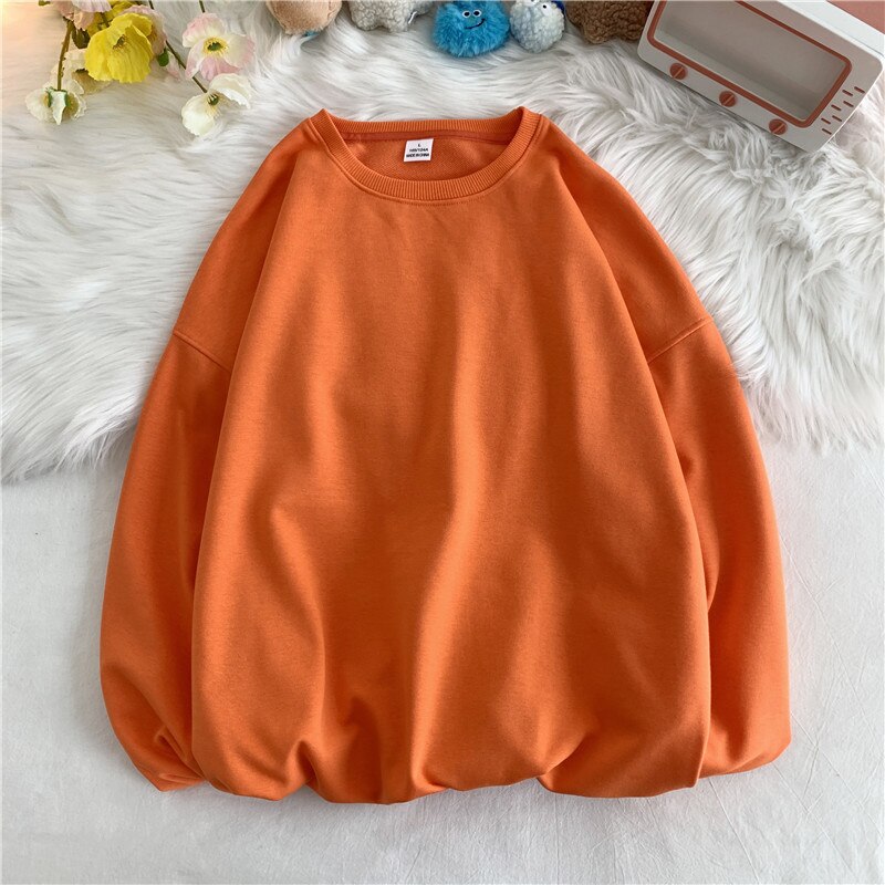 Spring Autumn Solid Loose Round Neck Sweater Mens Korean Fashion Y2k Full Sleeve Pullover Sweater Male Round Neck Casual Tops voguable