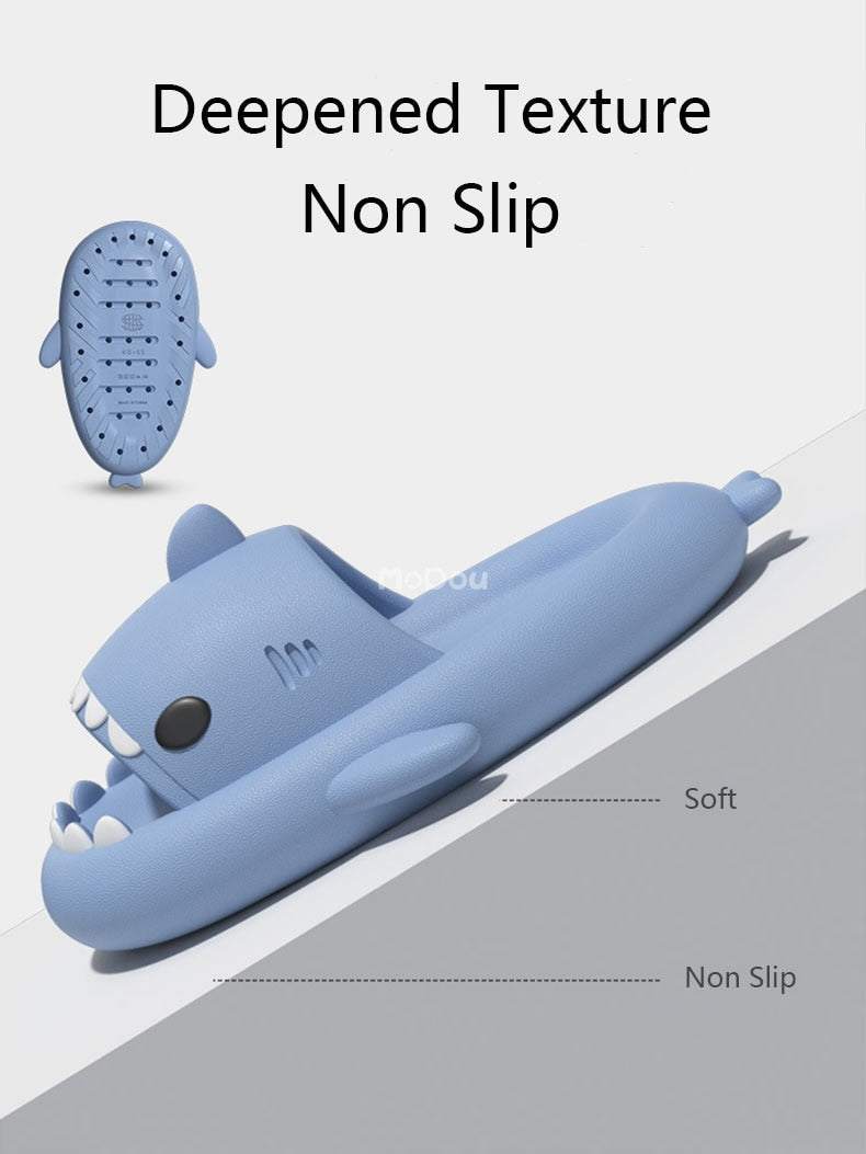 Voguable  2022 Spring Summer New Upgraded Shark Slippers Women Indoor Outdoor Bathroom Sandals 4cm Thick Sole Men's Beach Shoes voguable