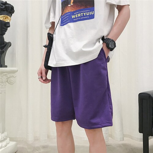 Board Shorts Men Summer Casual Korean Style Plus Size Straight Solid Trendy Loose Young Half Running Trousers for Male 5XL Chic voguable