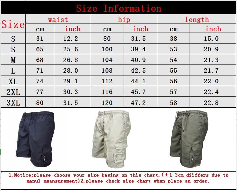 Mens Cargo Shorts New Side Multi-pockets Men Loose Work Shorts Casual Short Pants Male Plus Size Summer Outdoor Shorts voguable