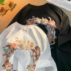 Cute Angel Baby Graphic Women's Tshirt Summer Harajuku Short Sleeve T-shirt Casual Oversize T Shirt Women Clothing voguable