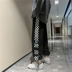 Men Sweatpants Casual Ins All-match Bottoms Harajuku Patchwork Design Fashion Korean Style Student Spring New Ankle-length Retro voguable