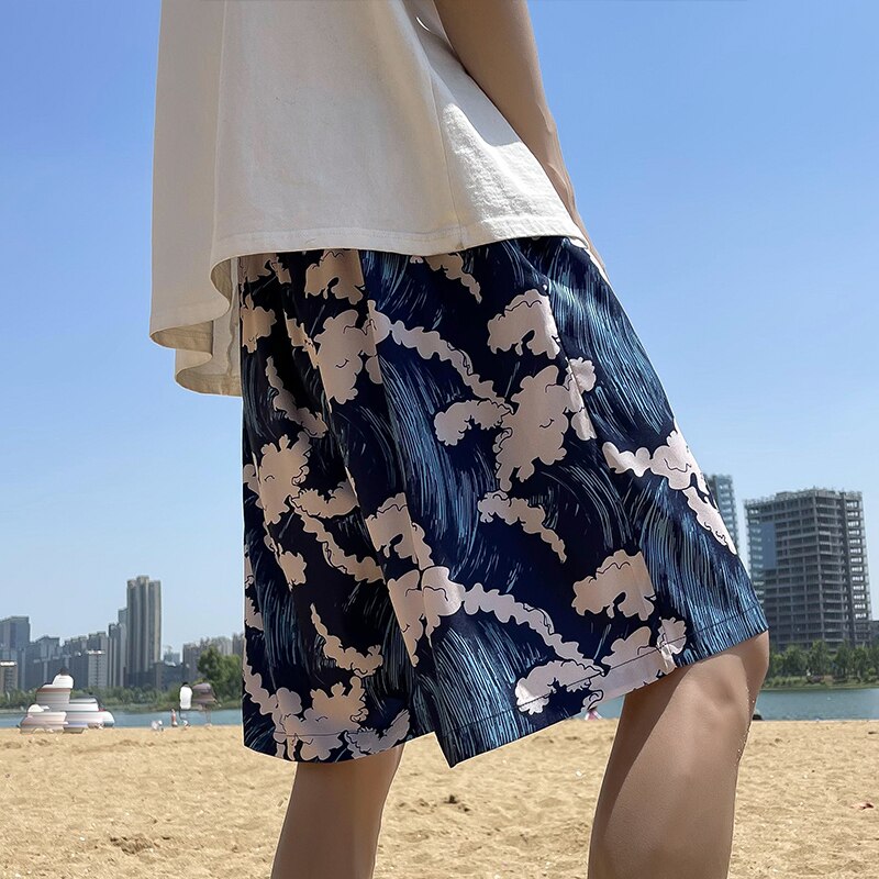 Board Shorts Men Beach Style Hawaiian Handsome Trousers Thin Summer Print Harajuku Soft Personal Teens Holiday All-match Leisure voguable