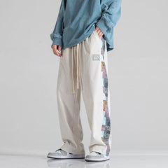 MRGB Men's Trend Oversized Straight Pants Spring Fashion Pattern Print Casual Man Wide Leg Pants Streetwear Men Trousers voguable