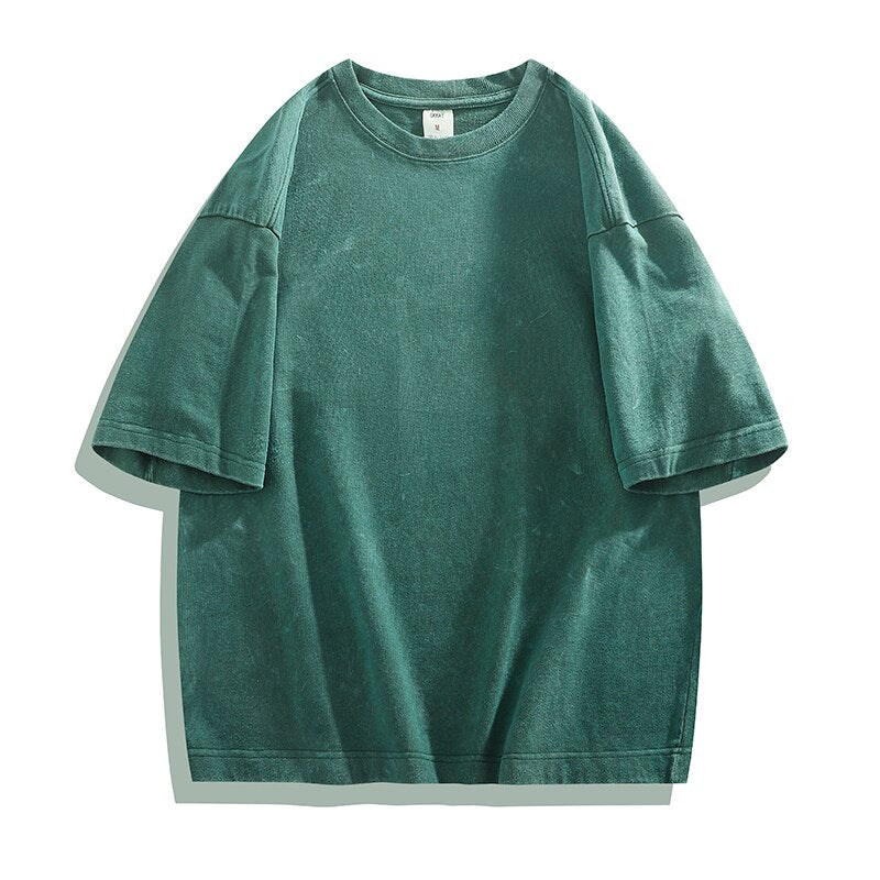 Solid Color Batik Acid Washed T-shirts Women Summer Oversized Tees Streetwear Female Short Sleeve Tshirt Clothes voguable