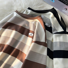 Women Sweatshirt Stripe Oversized Spring Casual  Female Round Neck Hoodies Korean Style Fashion Unisex 5XL Pullovers voguable