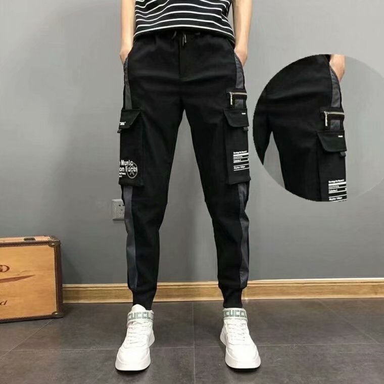 Hip Hop Drawstring Multi-pocket Men Tactical Pants Korean Streetwear Men Joggers Cargo Pants Motorcycle Trousers Sweatpants 5XL voguable