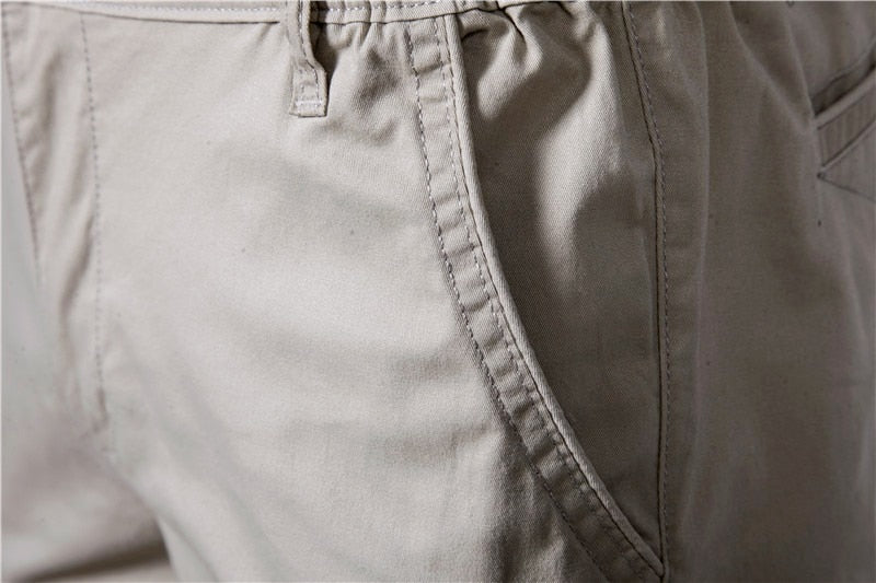 Voguable 2022 New Summer 100% Cotton Solid Shorts Men High Quality Casual Business Social Elastic Waist Men Shorts 10 Colors Beach Shorts voguable