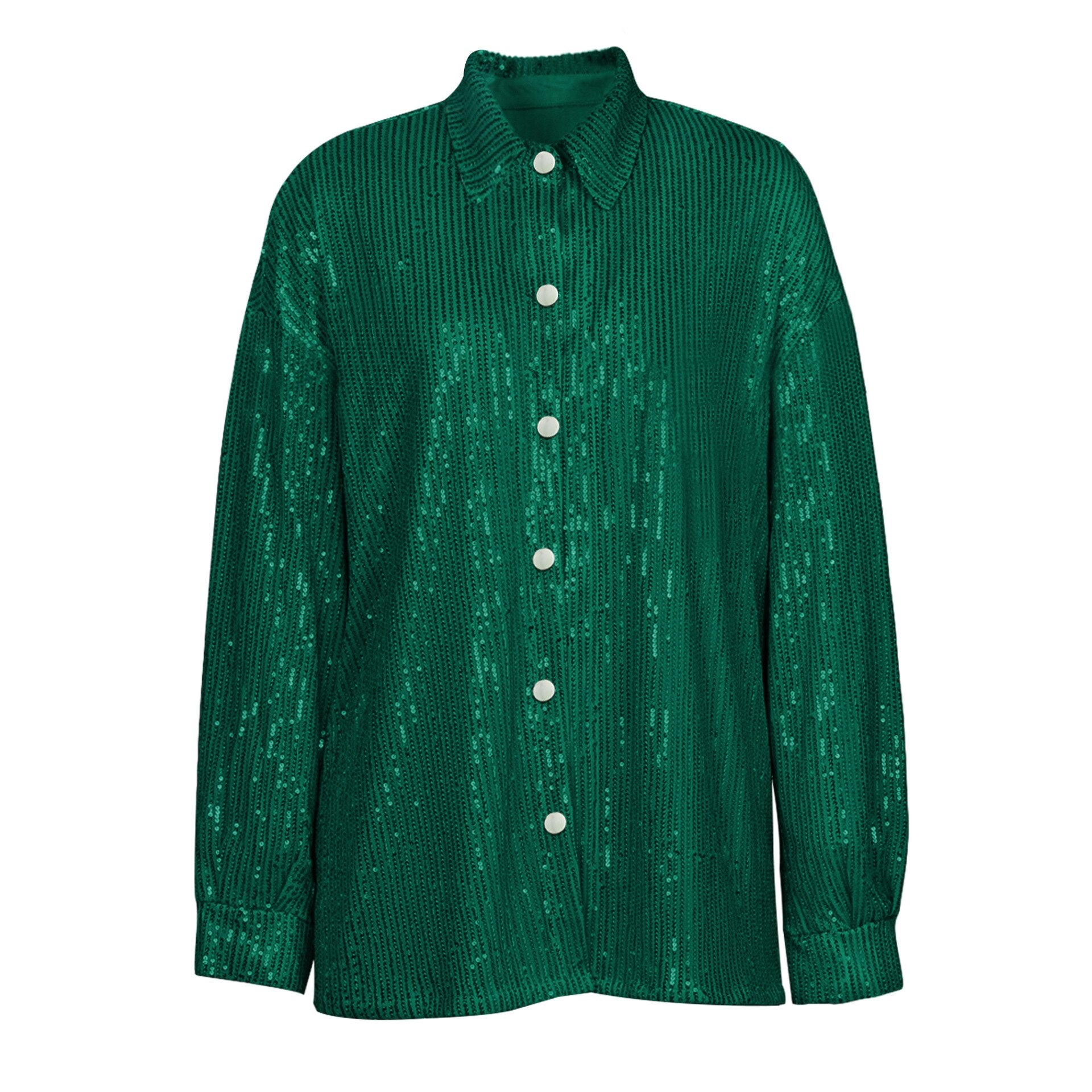 Turn-down Collar Long Sleeve Spring Female Y2k Shirts Dresses Glitter Sequins Party Women's Shirt Dress 2022 Streetwear Clothes voguable