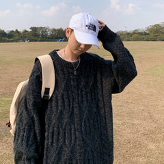 Sweaters Pullovers Men Свитер Thicker Warm Teens Male Knitting Baggy O-neck Streetwear Design Couple Clothes Popular Ulzzang Ins voguable