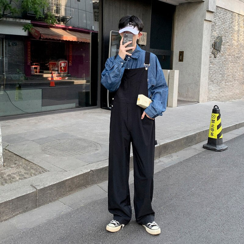 Casual Pants Men American Pockets Overalls All-match Handsome Thin Streetwear Clothing Daily Harajuku Solid Simple Retro Classic voguable