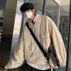 Jackets Men Streetwear Handsome Japanese Corduroy Outwear Solid Large Size BF Loose Classic Cazadora Hombre New Arrival Popular voguable