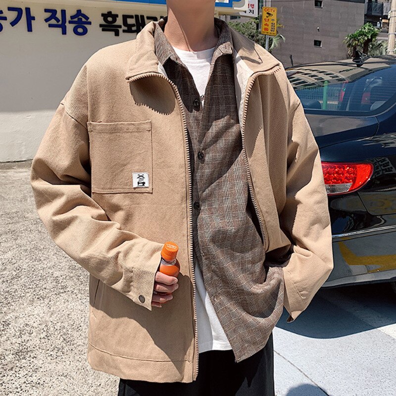 High Street New Army Green Men Jackets Harajuku Casual Zipper Man Outerwear Coats Fashion Male Hip Hop Loose Coats voguable