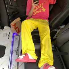 Summer Thin Nylon Pants Y2k Colorful Solid Women Quick Drying Pants Hip Hop Girls Loose Pant Streetwear Female Trousers 5xl voguable