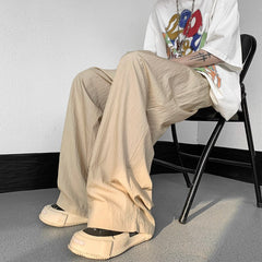 Summer New Japanese Style Baggy Slim Pants Mens Tall Light Thin  Ice Silk Casual Pant Male Harajuku Trend Trousers voguable