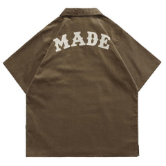 Voguable Men T-shirt Corduroy Turn-down Collar Cotton Polo Tops Harajuku Streetwear Casual 2022 Summer Short Sleeve Oversized Men's Shirt voguable