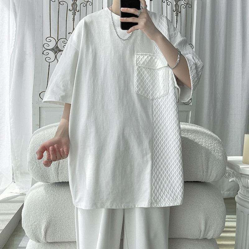 Summer Cotton Short Sleeve T-shirt Men Fashion Casual Oversized T Shirt Men Streetwear Hip Hop Loose Crew Neck Tshirt Men Tops voguable