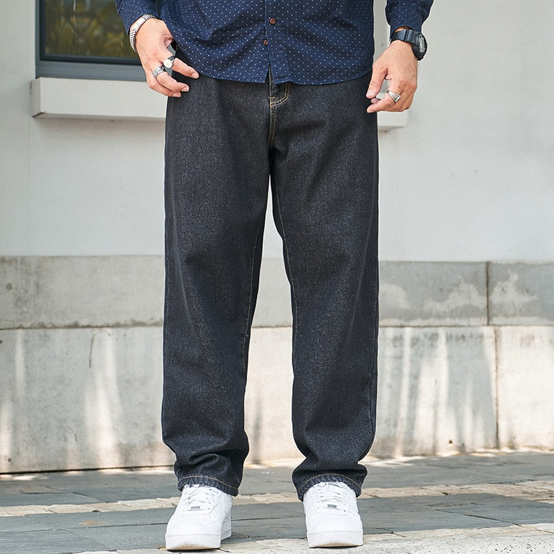 Voguable Baggy Pants Men Big Size Jeans Denim Loose Straight Long Trouser Man Style Street Outdoor Clothing 32-48 voguable
